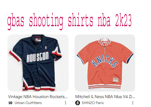 gbas shooting shirts nba 2k23