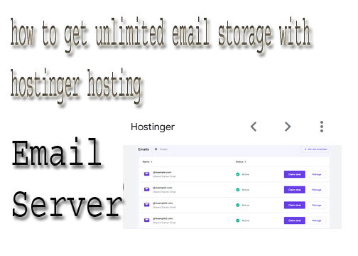 how to get unlimited email storage with hostinger hosting